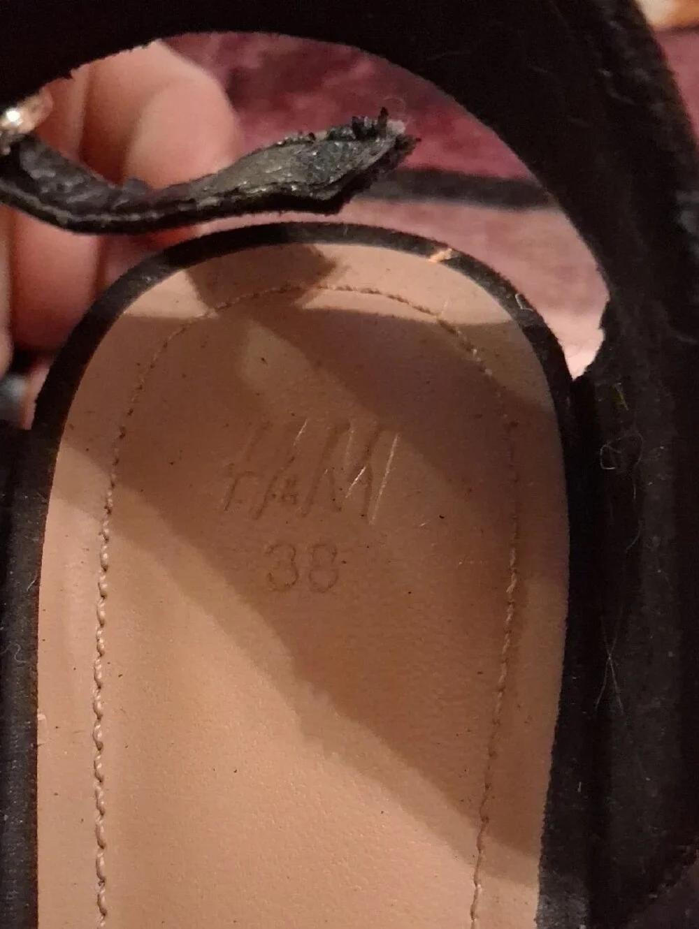 H&M Black Ankle-Strap Espadrille Wedge Sandals